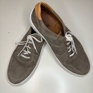 Johnston & Murphy McFarland Moc Toe Gray Leather Sneakers Size 20 GUC